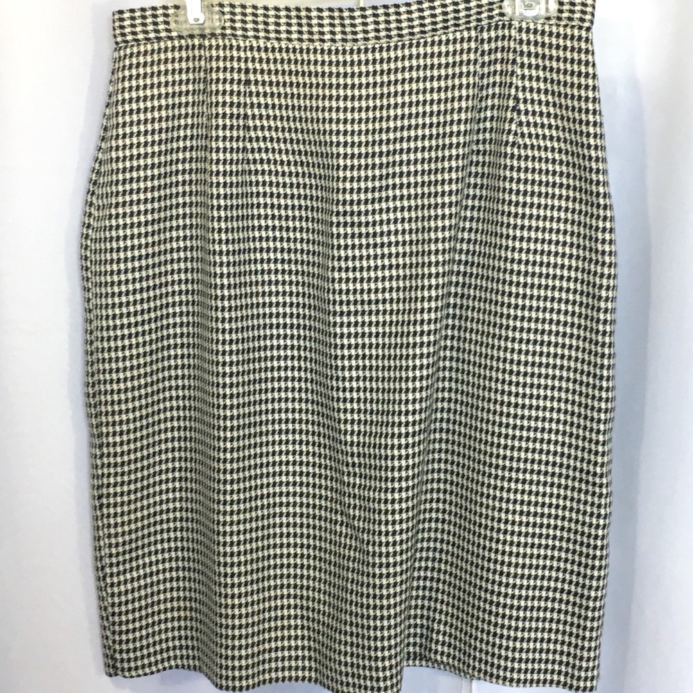 Isaac Hazan Vintage Houndstooth Check Skirt 14